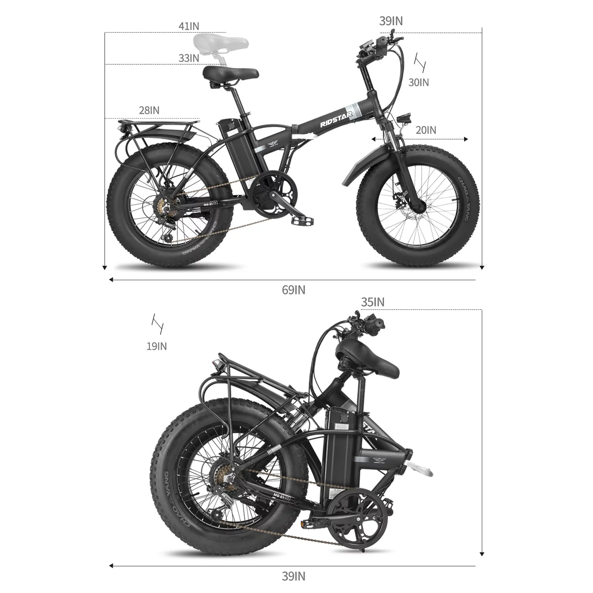 20 Fat Tire 750W 48V 14AH Foldable Electric Bike V659847