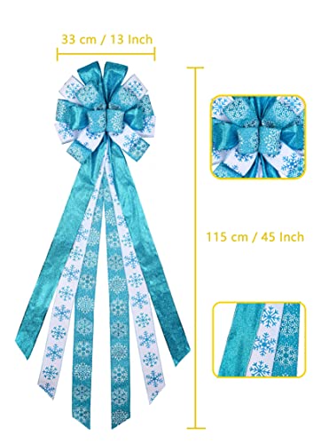Christmas Tree Topper Bow with Snowflake Pattern E7383