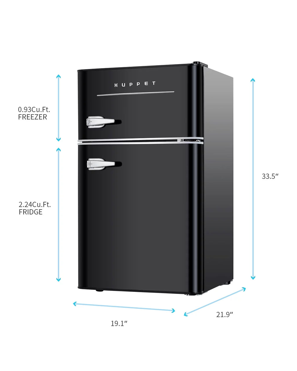 Black 3.2 Cu.Ft Compact 2-Door Mini Refrigerator F400225