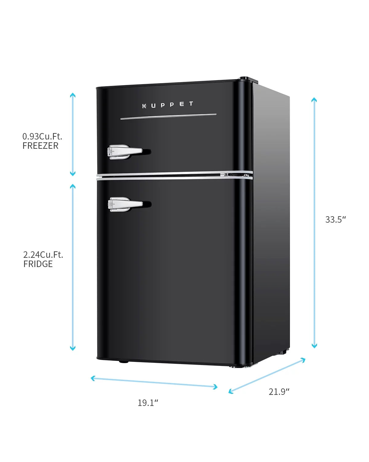 Black 3.2 Cu.Ft Compact 2-Door Mini Refrigerator F400225