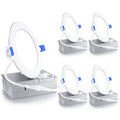 4 Pack 4 inch Ultra-Thin LED Recessed Ceiling Light with Junction Box, 2700K Soft White, 9W 75W Eqv, Dimmable O7681