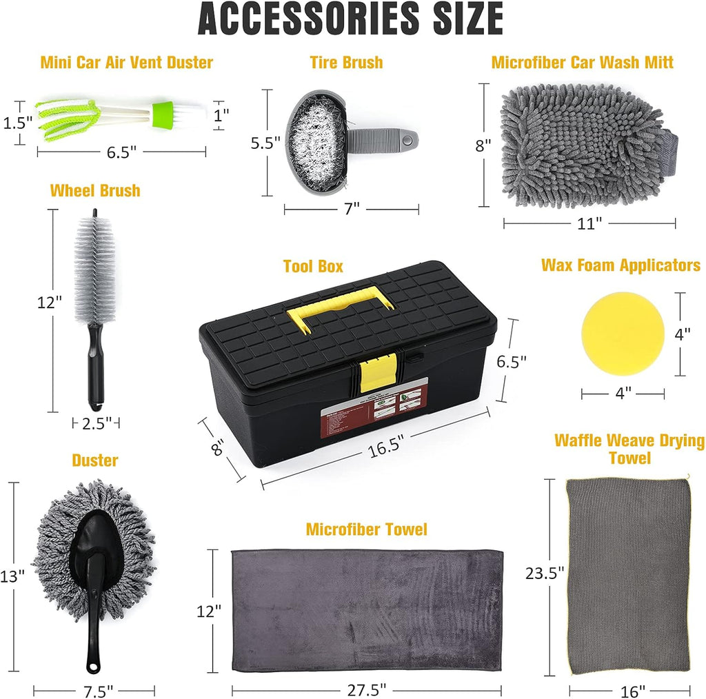 12 Pcs Car Wash Kit with Microfiber Towels and Storage Box N7117