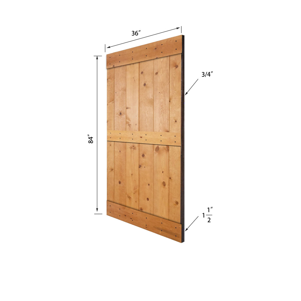 Paneled Wood Barn Door with Installation Hardware Kit Y920
