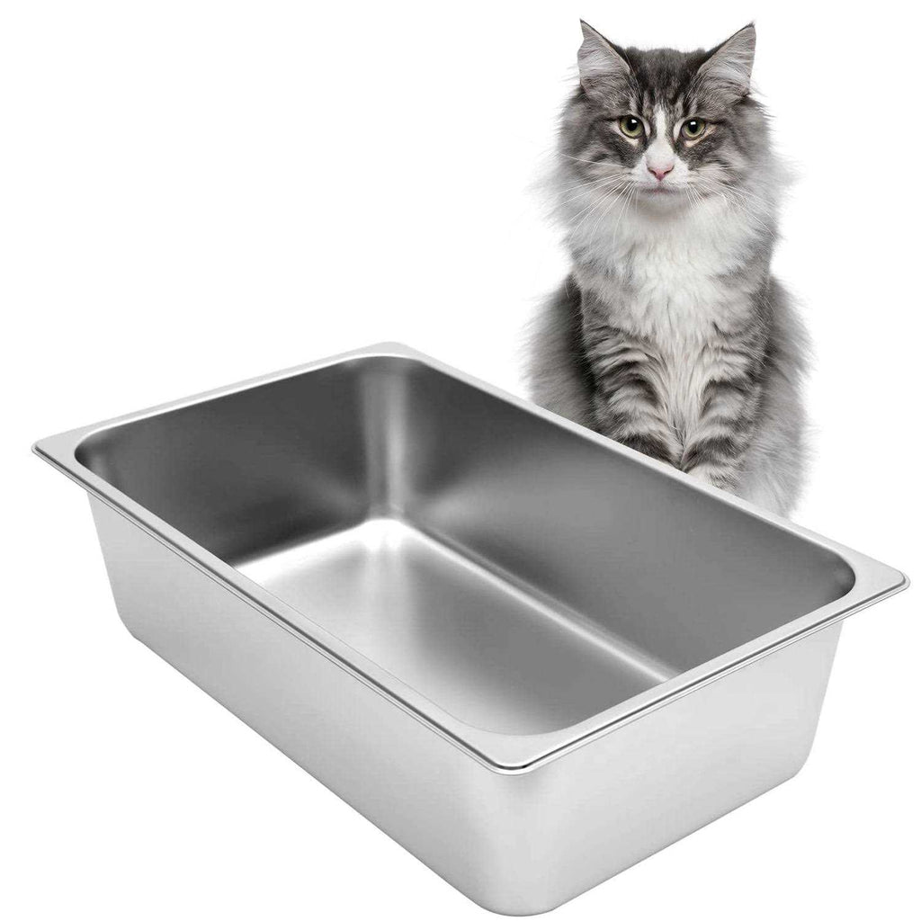 Stainless Steel Cat Litter Box With High Sides D476