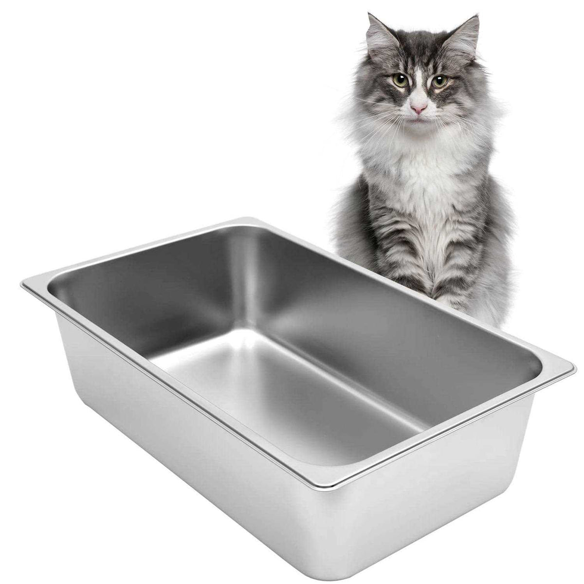 Stainless Steel Cat Litter Box With High Sides D476
