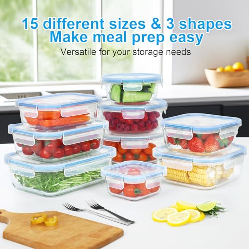 30 Pieces Glass Meal Prep Containers with Lids P104