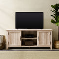 White Oak Grooved-Door TV Stand M39440
