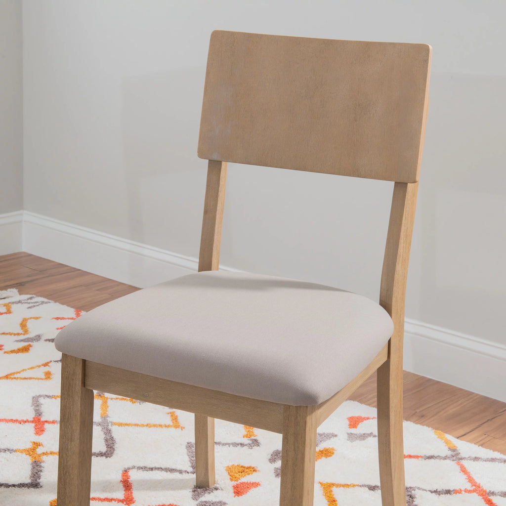Gray Wash Upholstered Dining Chair Set of 2 D968