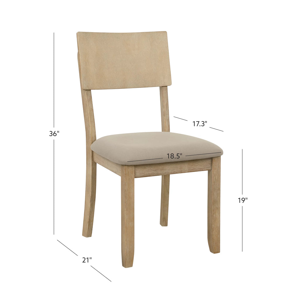 Gray Wash Upholstered Dining Chair Set of 2 D968