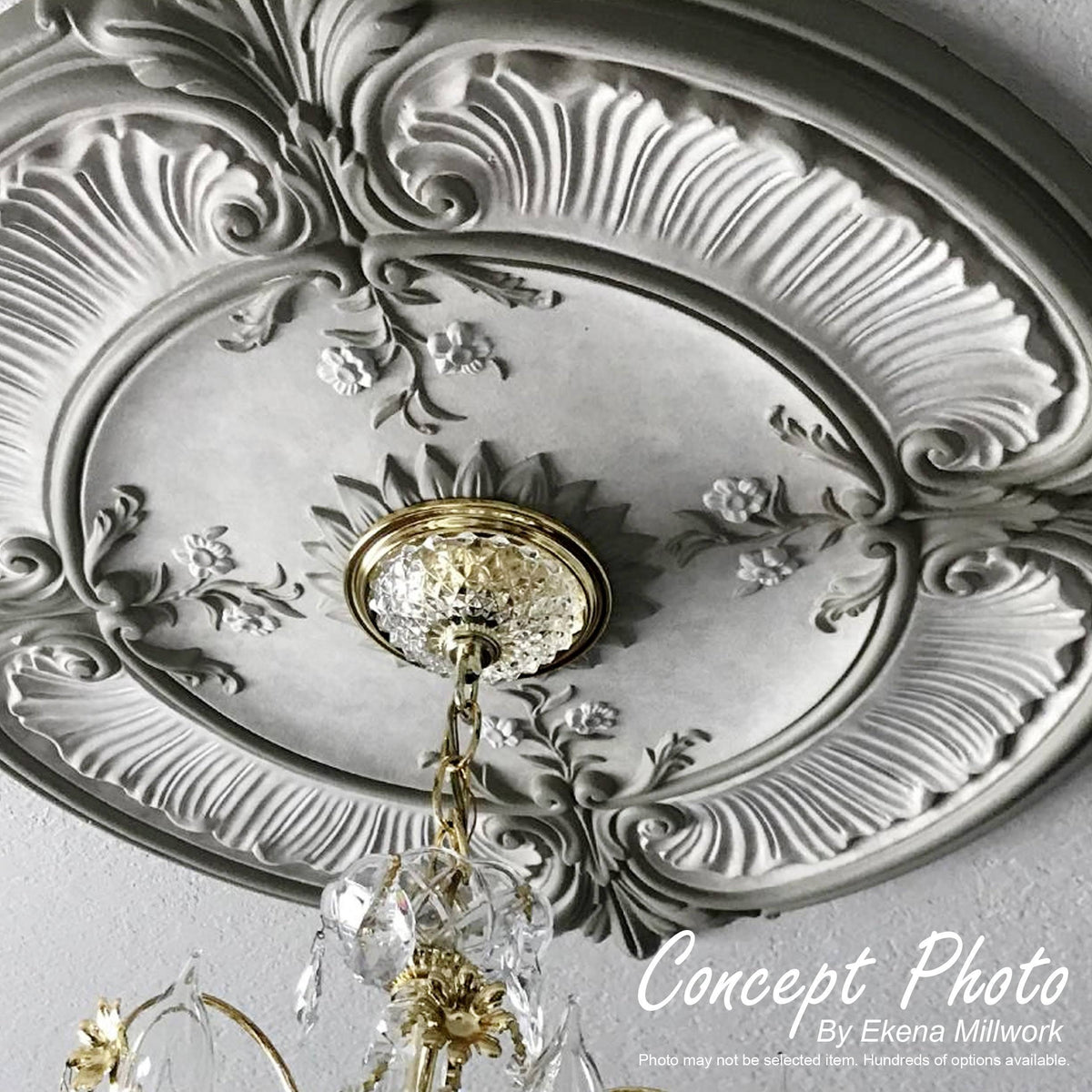Diane Ceiling Medallion, Hand-Painted Warm Silver D620
