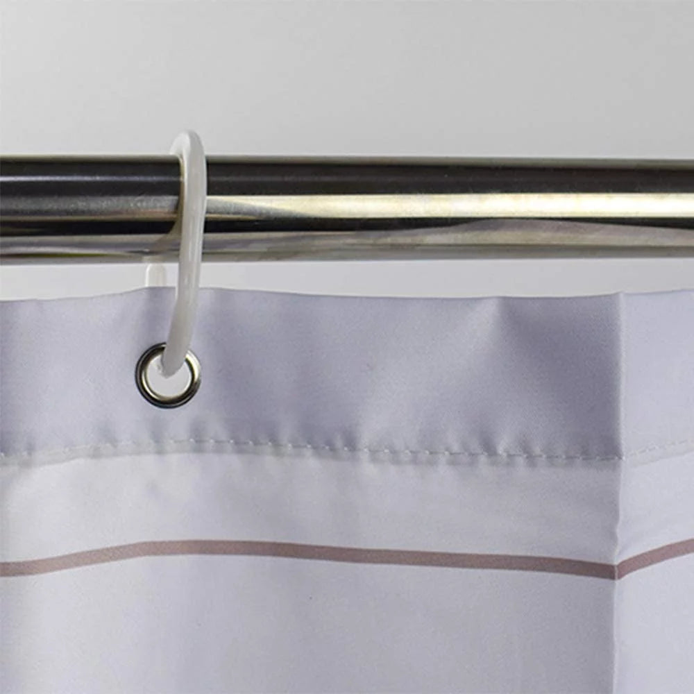 White Polyester Fabric Shower Curtain Liner B200402