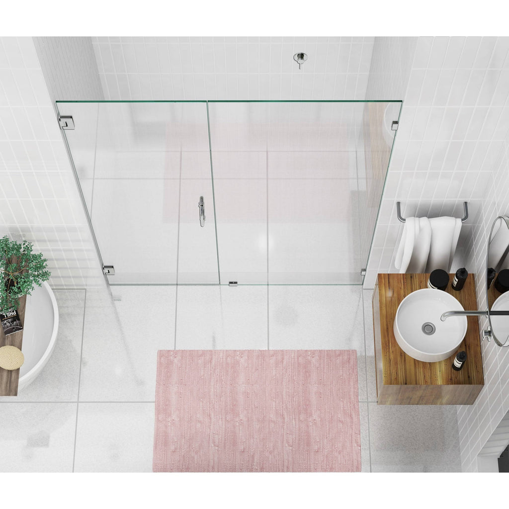 63.75x22 W x 78x22 H Hinged Frameless Shower Door C267549