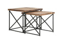 Reclaimed Nesting Tables Set of 2 Brown Wood L553819