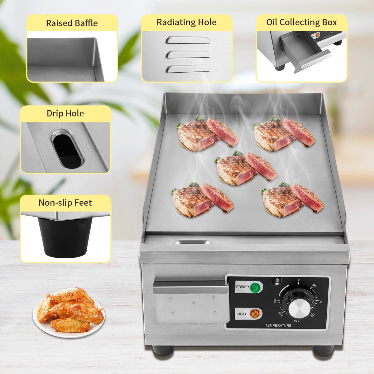 1300W Flat Top Electric Grill L27244