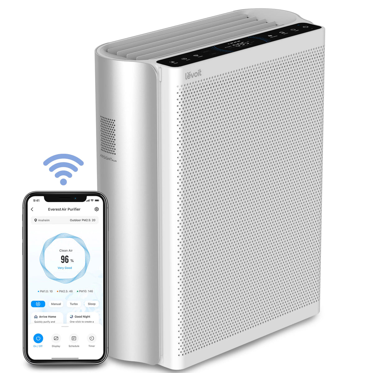 Air Purifier for Extra-Large Rooms, True HEPA Smart Air Cleaner with PM1/PM2.5/PM10 Monitor I7919