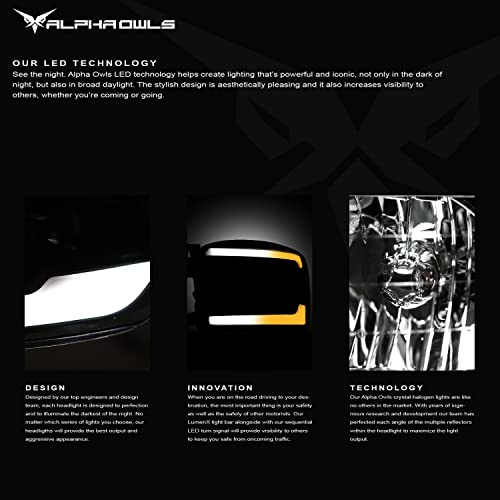 Full LED Projector Headlights with Switchback Sequential Light Bar - Chrome Amber Q482938