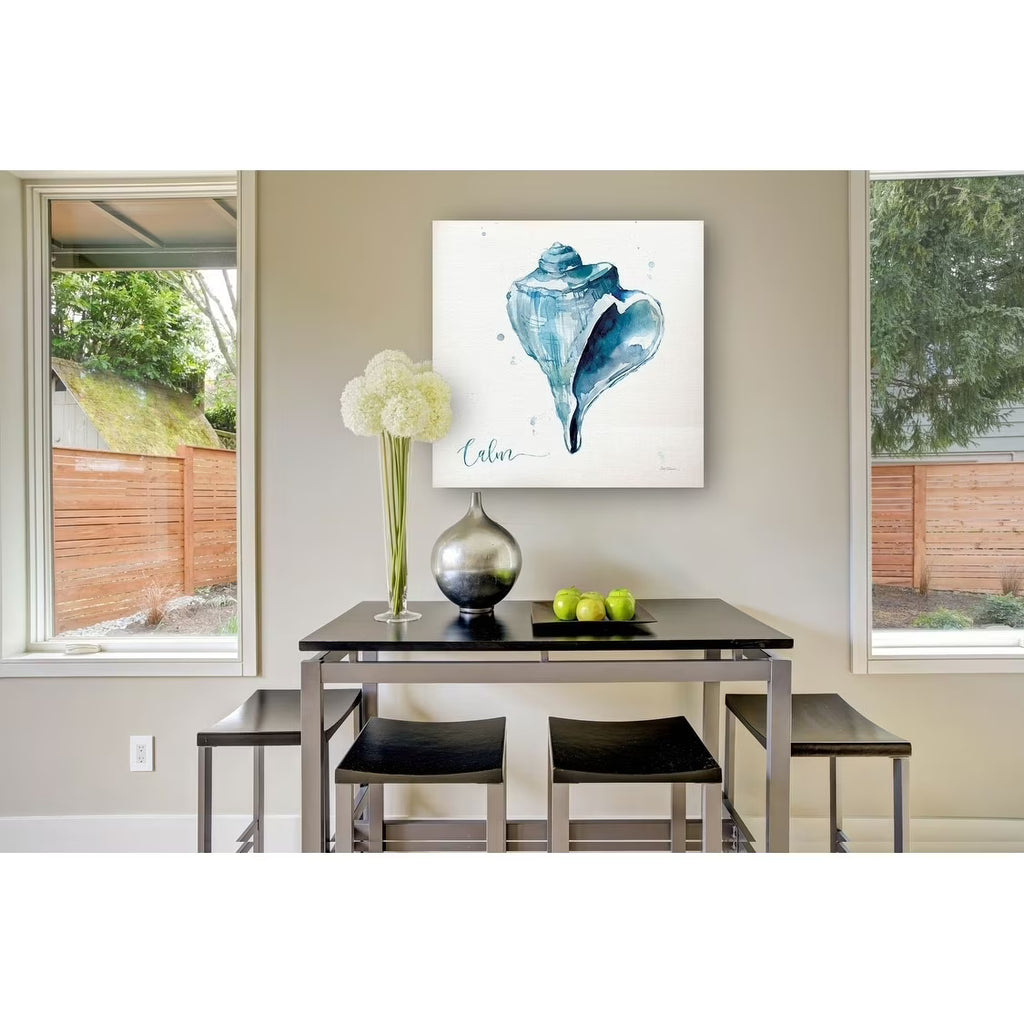 Blue Shell Calm Gallery Wrapped Canvas 10x10 O677068