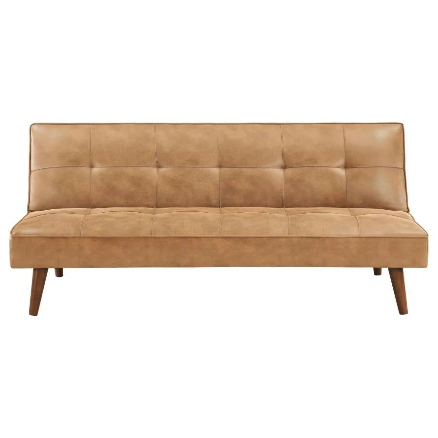 Faux Leather Tufted Convertible Sofa Bed H38174