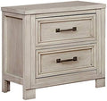 Antique White Wood Nightstand with USB Outlet Y409341