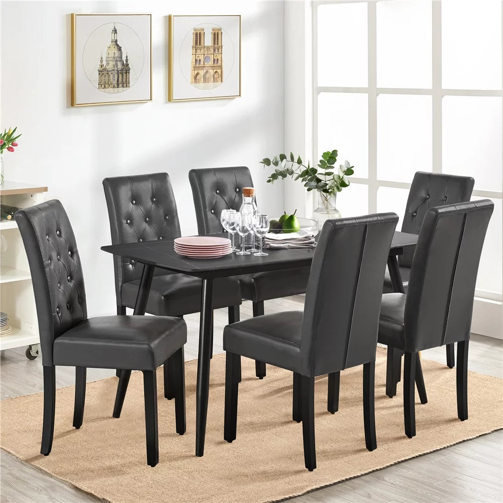 Gray Tufted Padded Dining Chair Set of 2 W60552