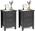 White 3 Drawer Wood Nightstand D837