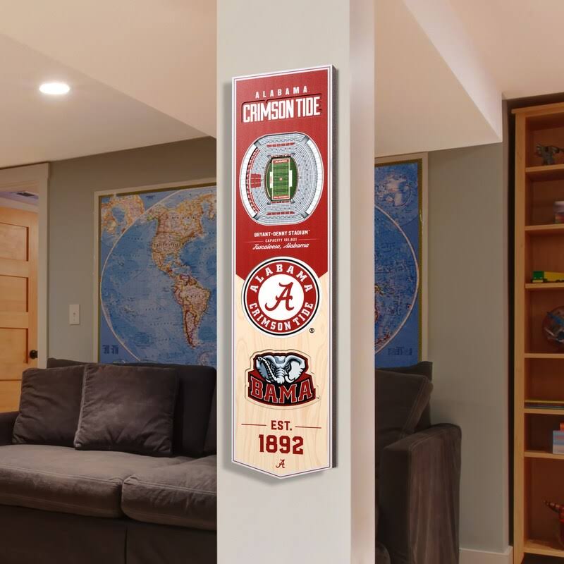 8 x 32 in. NCAA Alabama Crimson Tide 3D Stadium Banner Y458630