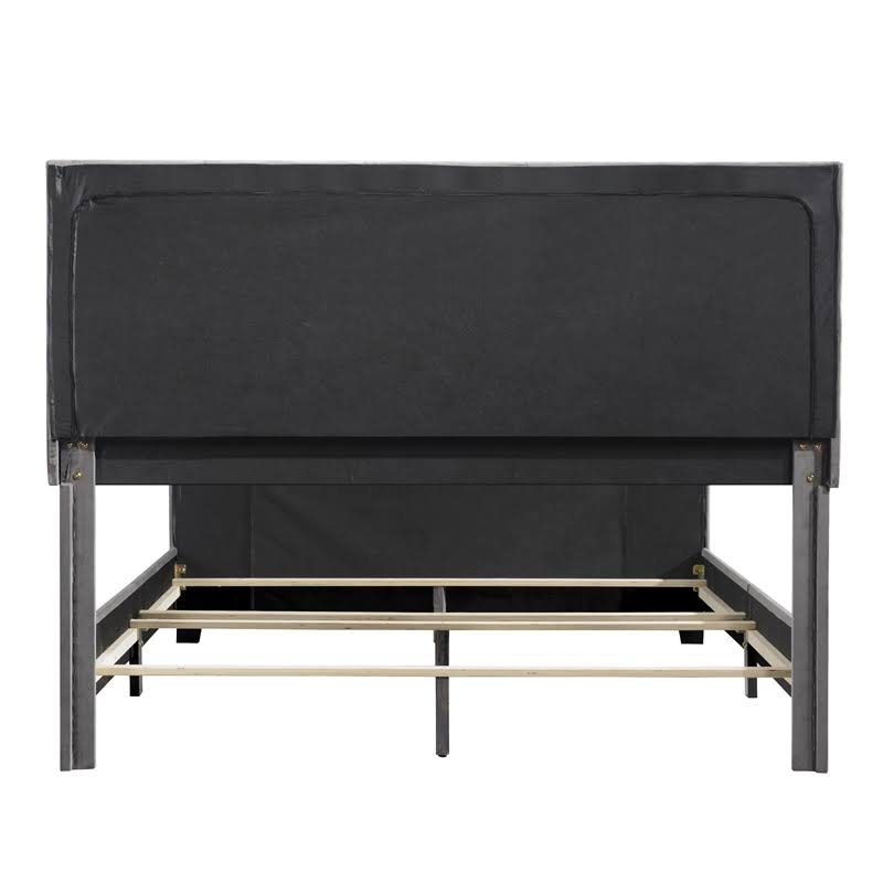 King Modern Channel Bed in Flannel Gray Velvet N855844