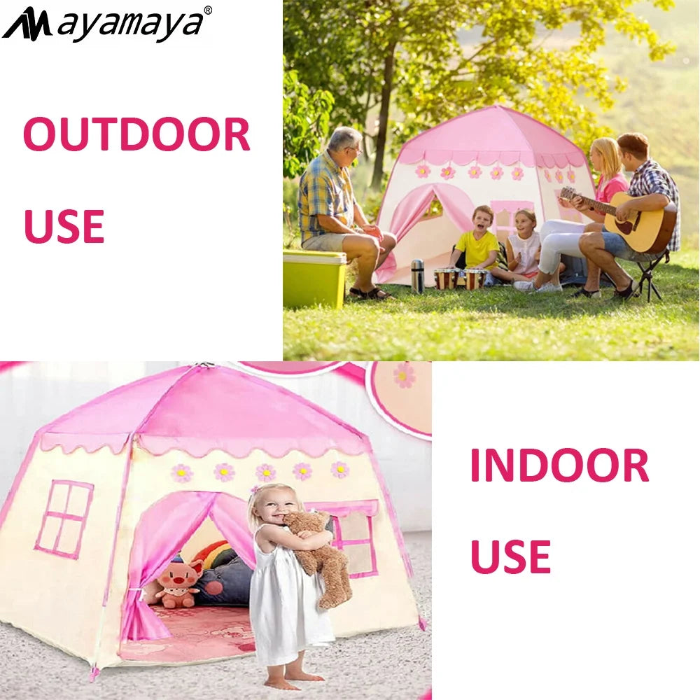 Pink Kids Princess Castle Play Tent H99258