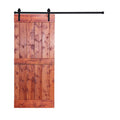 Paneled Wood Barn Door with Installation Hardware Kit Y920