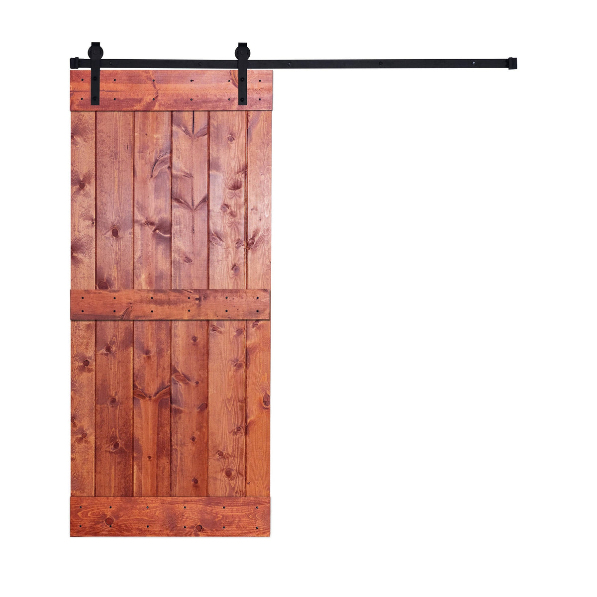 Paneled Wood Barn Door with Installation Hardware Kit Y920