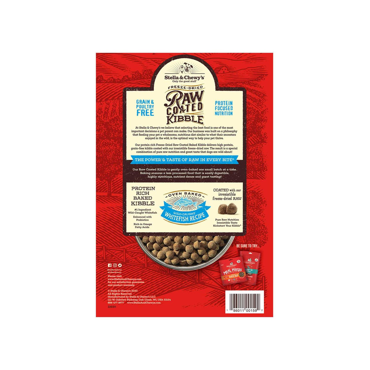 Raw Coated Dog Kibble Whitefish X224