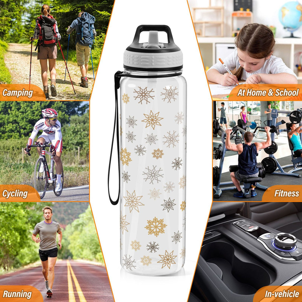 Clear 32oz Tritan Water Bottle with Straw B49607