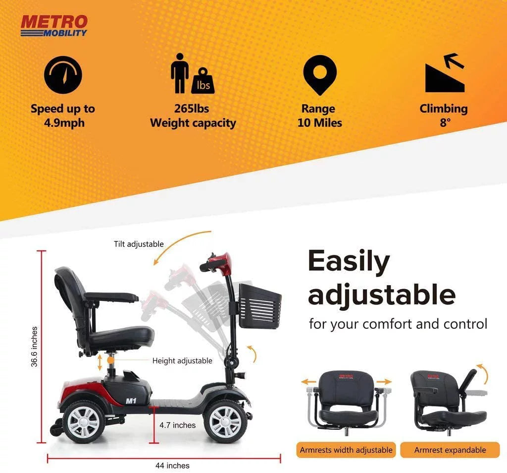 Folding 4 Wheel Scooter Red O445641