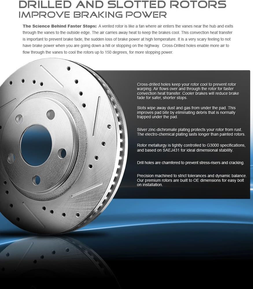 330mm Drilled & Slotted 8 Lug Rotors V864