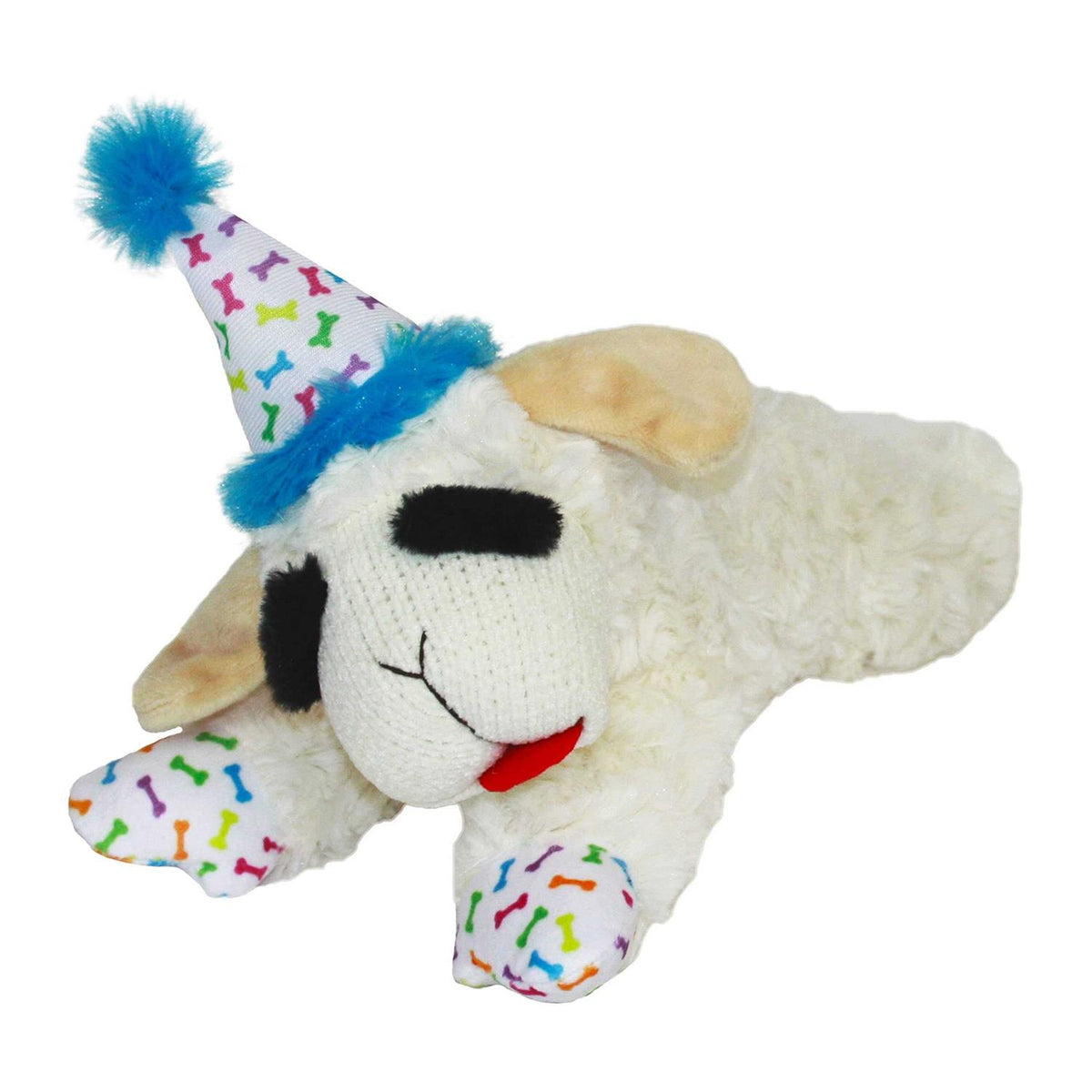 Lamb Chop Dog Toy with Birthday Hat A695
