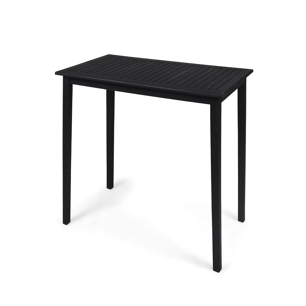 Acacia Wood Rectangle Bar Table Dark Gray E750