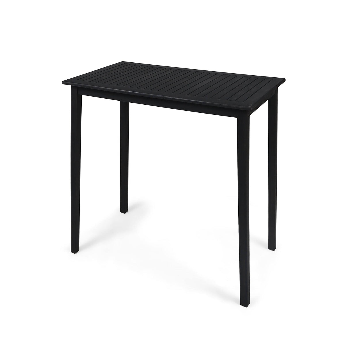 Acacia Wood Rectangle Bar Table Dark Gray E750