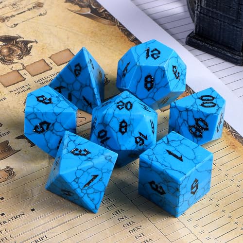 7 PCS Stone DND Dice Set with Case D362676