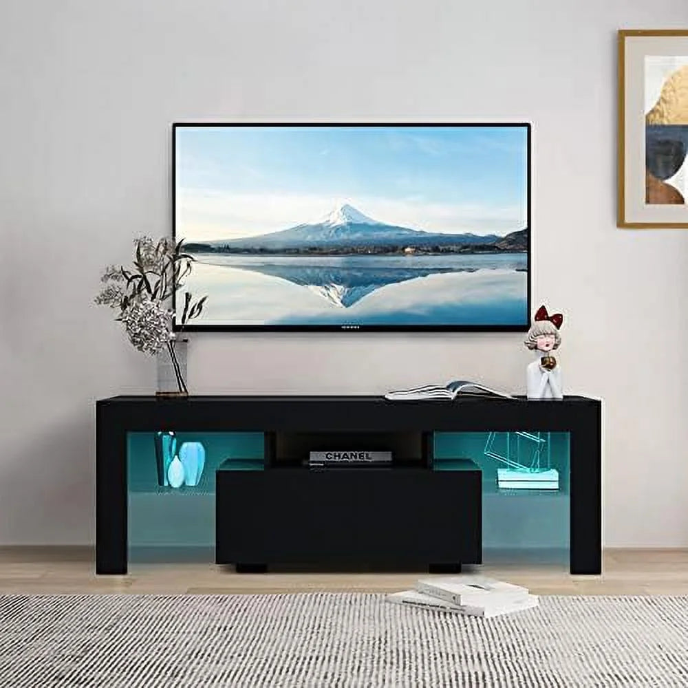 Modern TV Stand with 2 Cabinets Entertainment Center Wood TV Unit N65868