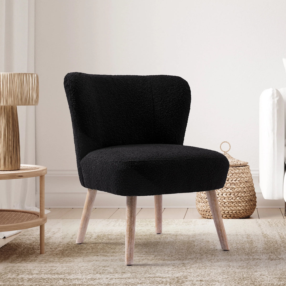 Black Boucle Accent Chair X44717