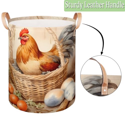 Large Laundry Hamper with Leather Handles 68 Litres Capacity B72977