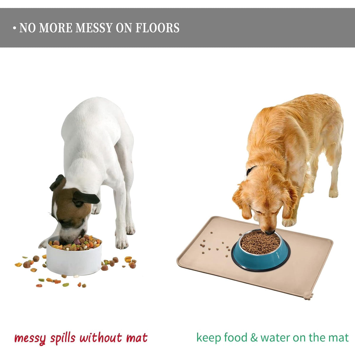 Waterproof Pet Feeding Mat with High Raised Edges M839