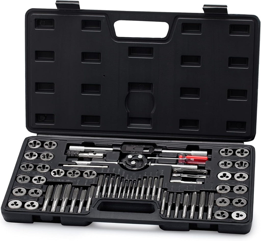 60 Piece Metric & SAE Tap & Die Tool Set with Storage Case V866