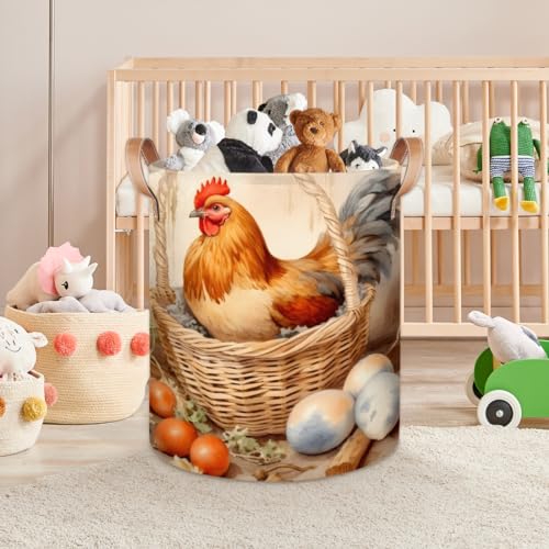Large Laundry Hamper with Leather Handles 68 Litres Capacity B72977