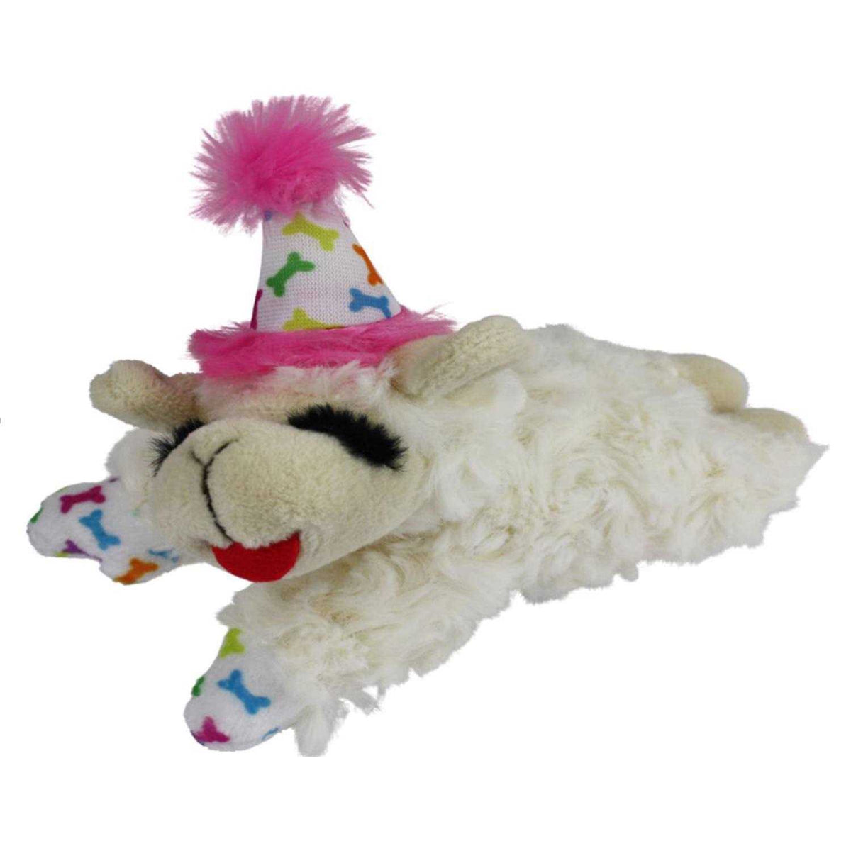 Lamb Chop Dog Toy with Birthday Hat A695