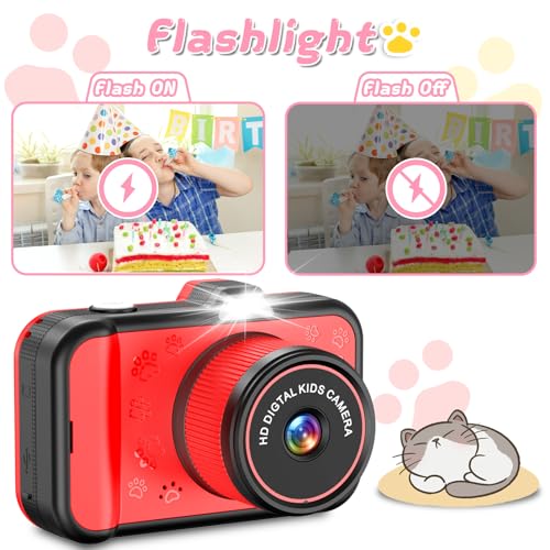 Kids Digital Camera with Rotating Zoom Lens, 3.5” Screen, 1080P, 32GB Card C19498
