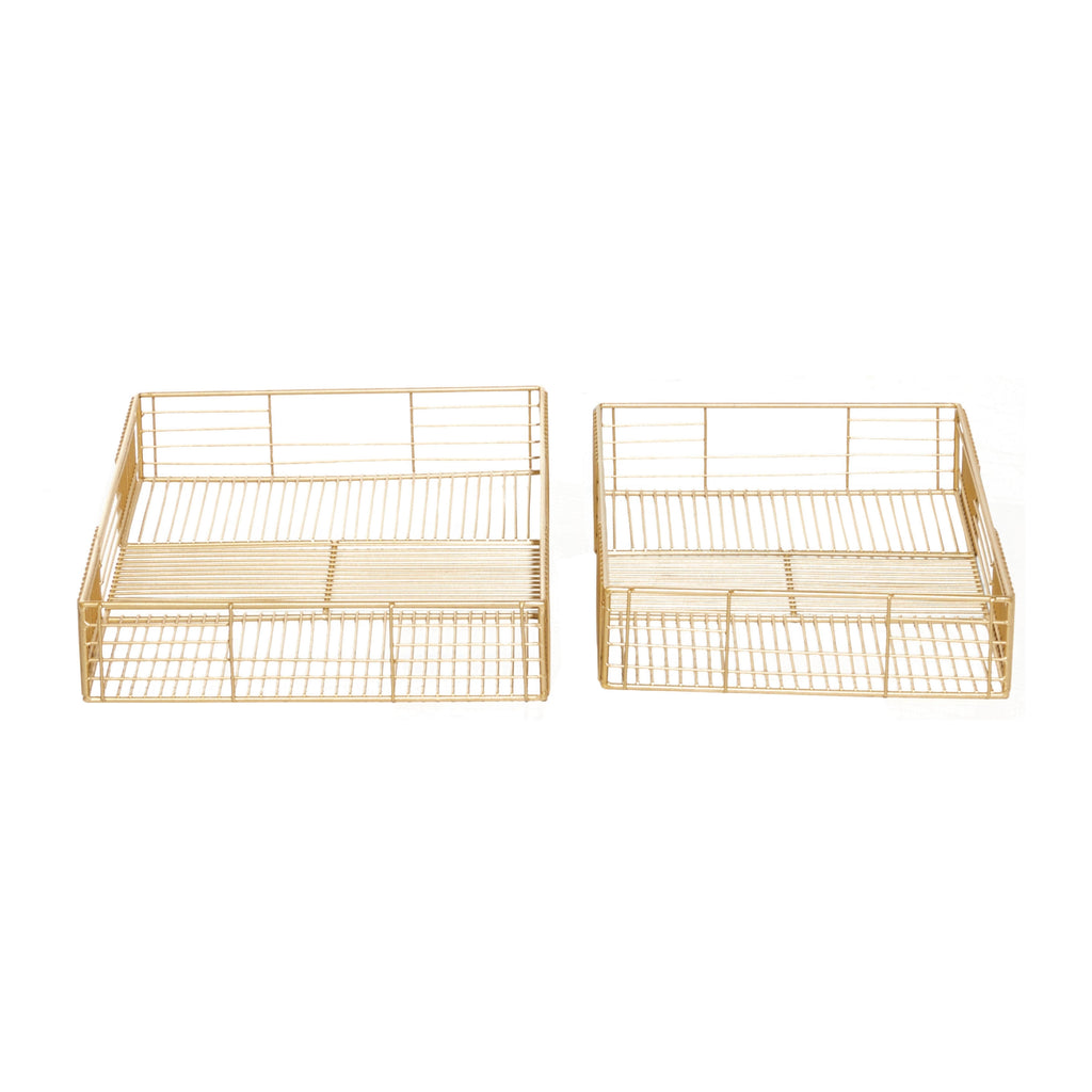Gold Metal Tray Set of 2 P677600