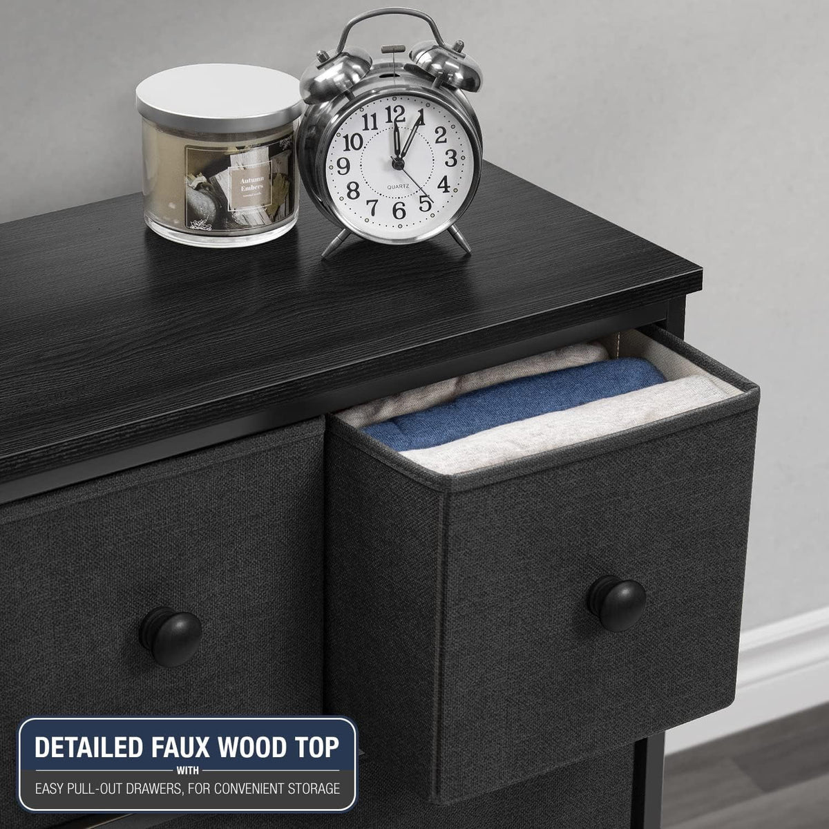 Black 8 Drawer Fabric Storage Dresser N815230