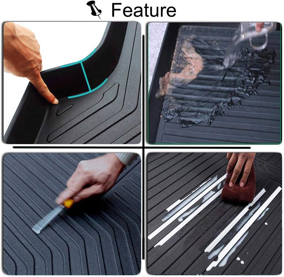 Black Waterproof Rear Cargo Tray Trunk Floor Mat for Honda Civic Sedan Y656