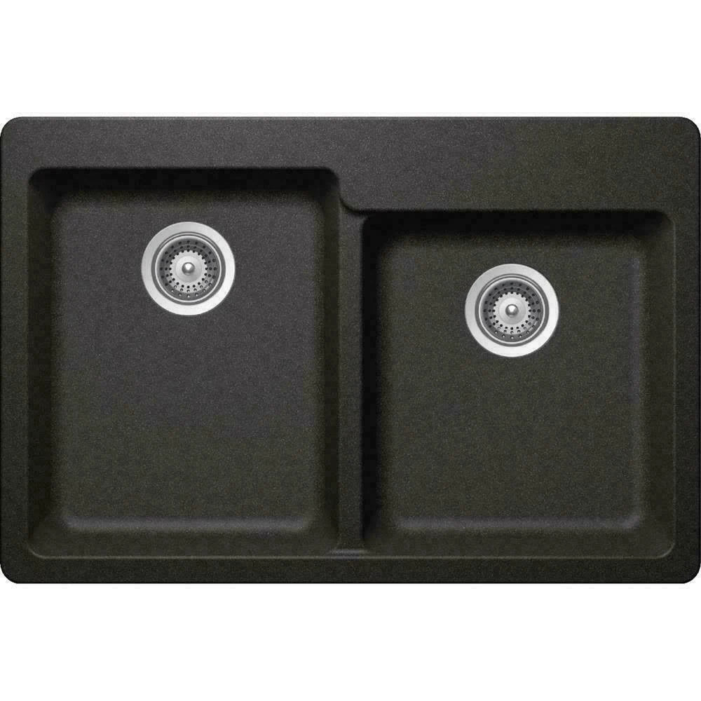 Dual Mount Quartz Composite Double Kitchen Sink H451